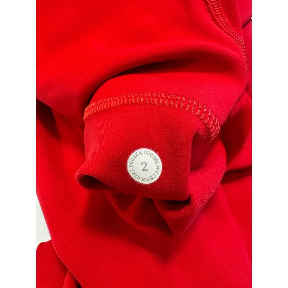 Lululemon Swift Speed High Rise Crop 21" Leggings 2 Dark Red Run Pockets Pilates - Picture 5 of 16
